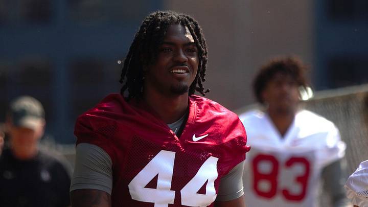 FSU football's Jaden Jones (left #44) and Camdon Friar (right #88) walks into the first spring practice of the spring season on Wednesday, March 19, 2025