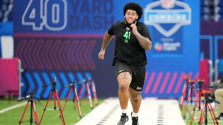 Alabama offensive lineman Kadyn Proctor could be a player who attracts the Bears' interest but their are limits to how far up they'd go for him.