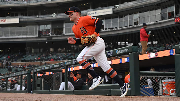 Apr 10, 2026; Detroit, Michigan, USA; Detroit Tigers shortstop Kevin McGonigle (7) takes the field for their game against the Miami Marlins at Comerica Park. Mandatory Credit: Lon Horwedel-Imagn Images Apr 10, 2026; Detroit, Michigan, USA; Detroit Tigers shortstop Kevin McGonigle (7) takes the field for their game against the Miami Marlins at Comerica Park. Mandatory Credit: Lon Horwedel-Imagn Images
