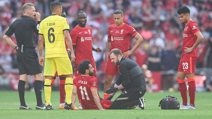 Salah limped off early in the FA Cup final Salah limped off early in the FA Cup final