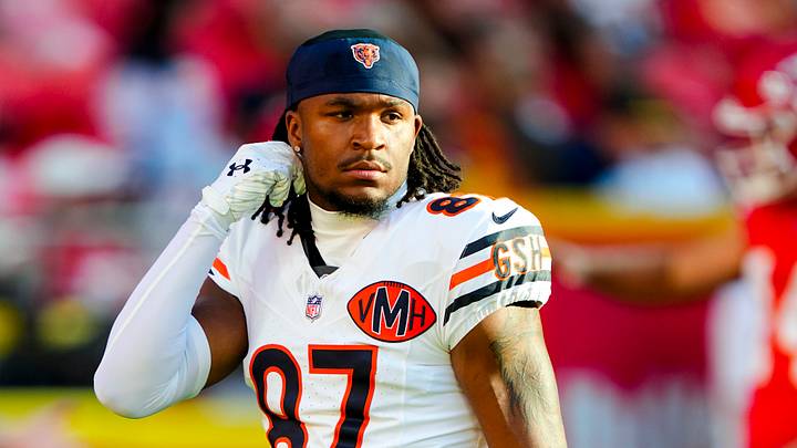 Chicago Bears wide receiver Luther Burden III (87) takes the field