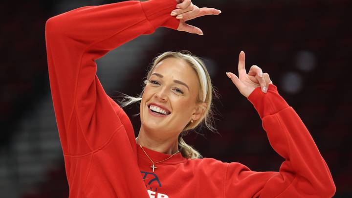 Indiana Fever guard Sophie Cunningham poses for a photo.