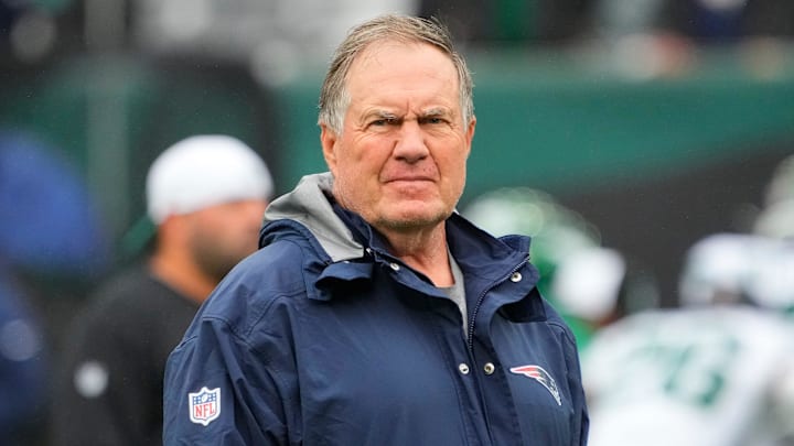 New England Patriots head coach Bill Belichick on the sidelines in 2023. New England Patriots head coach Bill Belichick on the sidelines in 2023.