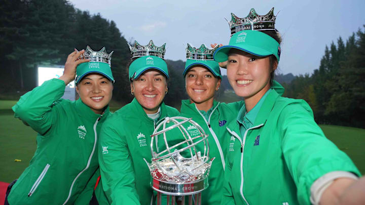 Team Australia, Minjee Lee, Hannah Green, Grace Kim and Steph Kyriacou, wins the International Crown. 