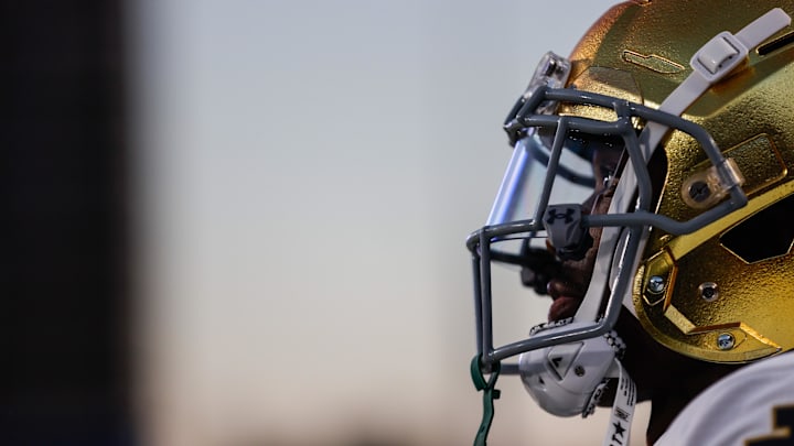 Notre Dame Fighting Irish cornerback Benjamin Morrison (20) looks on before the game against Duke.