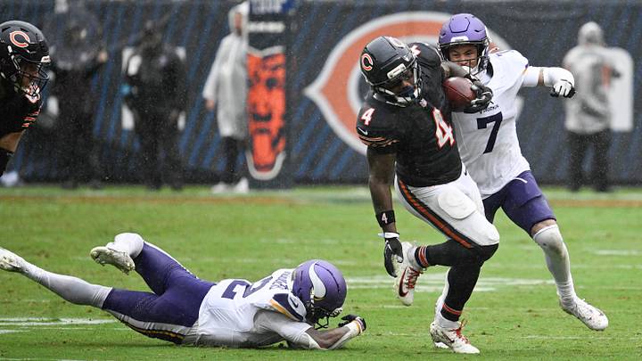 D'Andre Swift runs against the Minnesota Vikings in Week 2. The Bears face a remaining schedule looking much easier than two weeks ago. D'Andre Swift runs against the Minnesota Vikings in Week 2. The Bears face a remaining schedule looking much easier than two weeks ago.