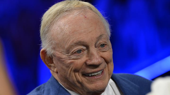 Dec 4, 2025; Detroit, Michigan, USA; Dallas Cowboys owner Jerry Jones before a game against the Detroit Lions at Ford Field. Mandatory Credit: Lon Horwedel-Imagn Images