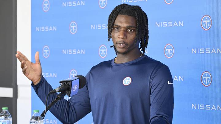 Jun 16, 2026; Nashville, TN, USA; Tennessee Titans quarterback Cam Ward (1) talks with the media post practice during day 1 of mini-camp at Vanderbilt Health Football Center. Mandatory Credit: Steve Roberts-Imagn Images Jun 16, 2026; Nashville, TN, USA; Tennessee Titans quarterback Cam Ward (1) talks with the media post practice during day 1 of mini-camp at Vanderbilt Health Football Center. Mandatory Credit: Steve Roberts-Imagn Images