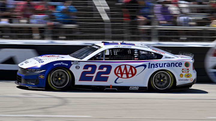 May 4, 2025; Fort Worth, Texas, USA; NASCAR Cup Series driver Joey Logano (22) drives during the Wurth 400 race at Texas Motor Speedway. Mandatory Credit: Jerome Miron-Imagn Images May 4, 2025; Fort Worth, Texas, USA; NASCAR Cup Series driver Joey Logano (22) drives during the Wurth 400 race at Texas Motor Speedway. Mandatory Credit: Jerome Miron-Imagn Images