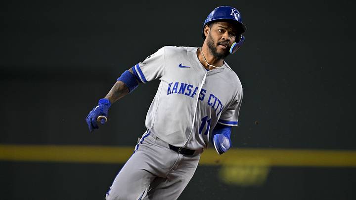 May 29, 2026; Arlington, Texas, USA; Kansas City Royals third baseman Maikel Garcia (11) runs to third base during the first inning against the Texas Rangers at Globe Life Field. Mandatory Credit: Jerome Miron-Imagn Images May 29, 2026; Arlington, Texas, USA; Kansas City Royals third baseman Maikel Garcia (11) runs to third base during the first inning against the Texas Rangers at Globe Life Field. Mandatory Credit: Jerome Miron-Imagn Images