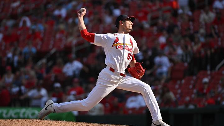 Sep 20, 2026; St. Louis, Missouri, USA; St. Louis Cardinals pitcher Riley O'Brien (61) delivers against the Washington Nationals during the ninth inning at Busch Stadium. Mandatory Credit: Jeff Le-Imagn Images Sep 20, 2026; St. Louis, Missouri, USA; St. Louis Cardinals pitcher Riley O'Brien (61) delivers against the Washington Nationals during the ninth inning at Busch Stadium. Mandatory Credit: Jeff Le-Imagn Images