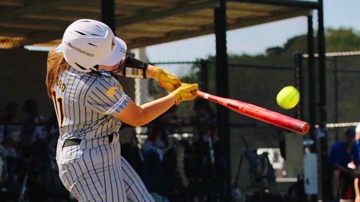 Anleigh Wood of Wicksburg with one of her 79 hits from the 2026 softball season. Anleigh Wood of Wicksburg with one of her 79 hits from the 2026 softball season.