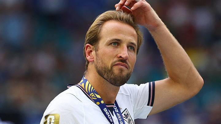 England's Harry Kane on the podium after winning the Bronze Final