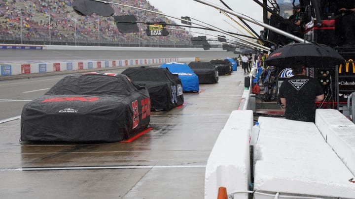 Sunday's NASCAR Cup Series FireKeepers Casino 400 at Michigan will finish on Monday after rain washed out the remainder of the day after 51 laps were completed. Photo Credit Sunday's NASCAR Cup Series FireKeepers Casino 400 at Michigan will finish on Monday after rain washed out the remainder of the day after 51 laps were completed. Photo Credit
