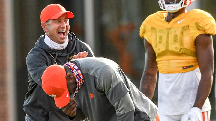 Dabo Swinney offers a colorful analogy as Clemson navigates the chaos and urgency of its busiest transfer portal stretch yet.