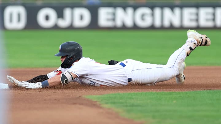 Amarillo Sod Poodles Tim Tawa (10) slides in safely at second base, in a Texas League Championship game against the Arkansas Travelers, Tuesday night, September 26, 2023, at Hodgetown, in Amarillo, Texas. The Arkansas Travelers won 6-5. Amarillo Sod Poodles Tim Tawa (10) slides in safely at second base, in a Texas League Championship game against the Arkansas Travelers, Tuesday night, September 26, 2023, at Hodgetown, in Amarillo, Texas. The Arkansas Travelers won 6-5.