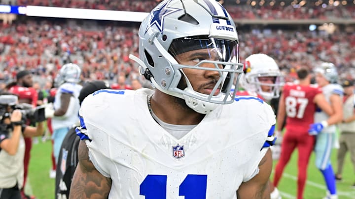Sep 24, 2023; Glendale, Arizona, USA;  Dallas Cowboys linebacker Micah Parsons (11) looks on after
