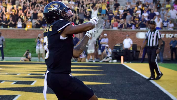 Aug. 29, 2024: WR Luther Burden III celebrates a touchdown against Murray State. 