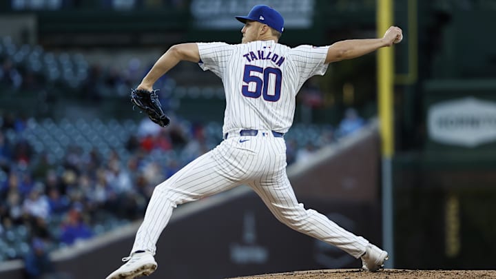 Apr 24, 2024; Chicago, Illinois, USA; Chicago Cubs starting pitcher Jameson Taillon (50)