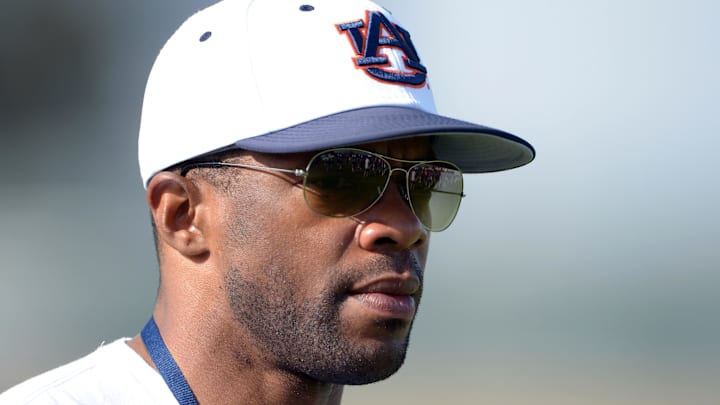 Jan 3, 2014; Irvine, CA, USA; Auburn Tigers co-offensive coordinator Dameyune Craig at practice for