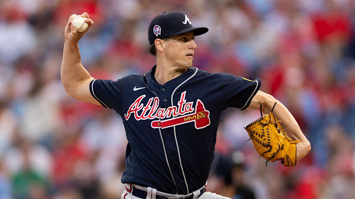 Sep 11, 2023; Philadelphia, Pennsylvania, USA; Atlanta Braves starting pitcher Kyle Wright (30)