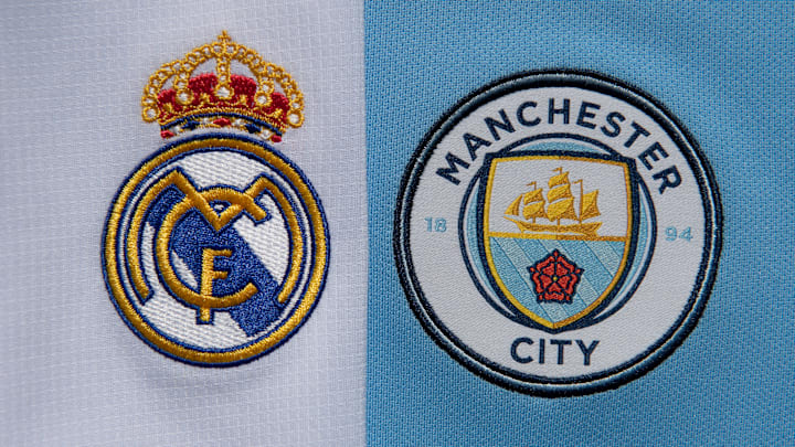 The Real Madrid and Manchester City Club Badges