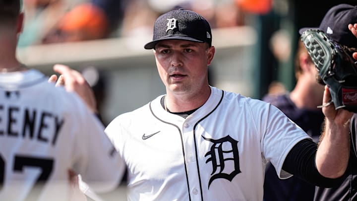 Detroit Tigers pitcher Tarik Skubal (29) high-fives teammate in the dugout after pitching sixth inning against Cleveland Guardians at Comerica Park in Detroit on Thursday, Sept. 18, 2025. Detroit Tigers pitcher Tarik Skubal (29) high-fives teammate in the dugout after pitching sixth inning against Cleveland Guardians at Comerica Park in Detroit on Thursday, Sept. 18, 2025.