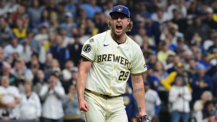 Milwaukee Brewers relief pitcher Trevor Megill Milwaukee Brewers relief pitcher Trevor Megill