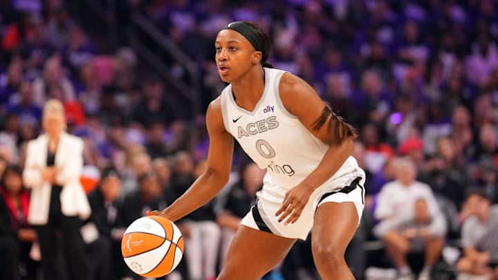 Las Vegas Aces guard Jackie Young is a solid prop target on Saturday. 