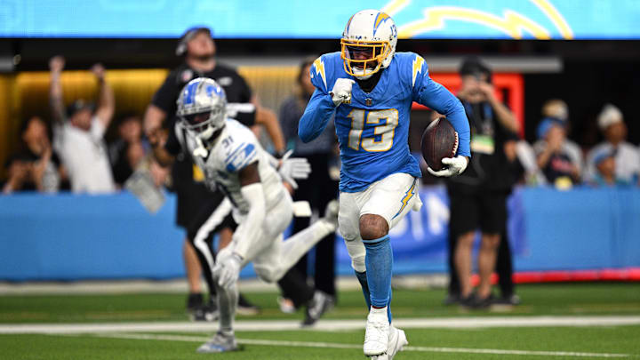 Nov 12, 2023; Inglewood, California, USA; Los Angeles Chargers wide receiver Keenan Allen (13) runs Nov 12, 2023; Inglewood, California, USA; Los Angeles Chargers wide receiver Keenan Allen (13) runs