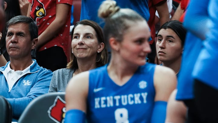 Fans cheered on the Louisville and Kentucky volleyball in a battle of top-10 ranked teams at the KFC Yum! Center in Louisville, Ky. on Sept. 18, 2025.