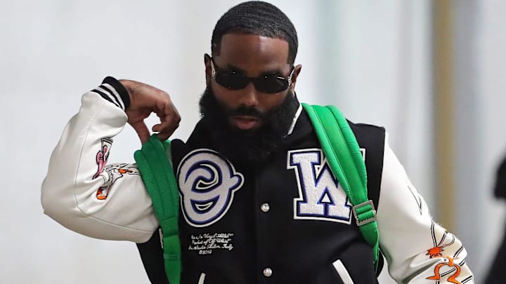 Cleveland Browns wide receiver Elijah Moore walks in before an NFL football game at Huntington Bank Field, Sunday, Sept. 8, 2024, in Cleveland, Ohio Cleveland Browns wide receiver Elijah Moore walks in before an NFL football game at Huntington Bank Field, Sunday, Sept. 8, 2024, in Cleveland, Ohio
