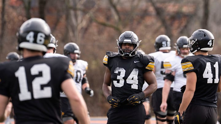 Iowa’s Jay Higgins looks on during the team’s practice at Ensworth School in Nashville, Tenn., Friday, Dec. 27, 2024. Iowa’s Jay Higgins looks on during the team’s practice at Ensworth School in Nashville, Tenn., Friday, Dec. 27, 2024.