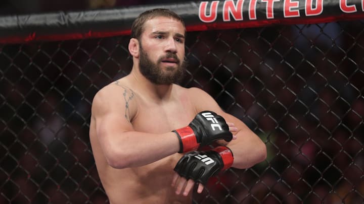 Jun 8, 2019; Chicago, IL, USA; Jimmie Rivera (red gloves) before fighting Petr Yan (blue gloves) during UFC 238 at United Center. Mandatory Credit: Jerry Lai-Imagn Images