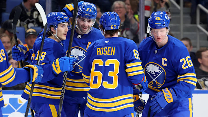 Buffalo Sabres players including Mattias Samuelsson