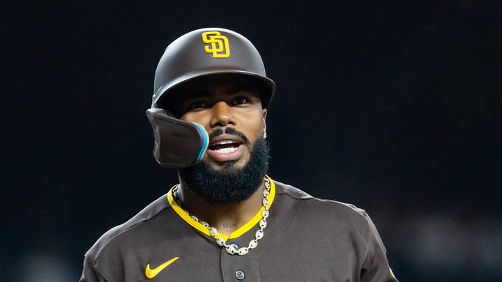 Aug 4, 2026; Phoenix, Arizona, USA; San Diego Padres third baseman Luis Rengifo against the Arizona Diamondbacks at Chase Field. Mandatory Credit: Mark J. Rebilas-Imagn Images