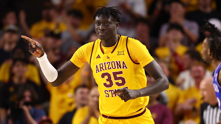 Mar 3, 2026; Tempe, Arizona, USA; Arizona State Sun Devils center Massamba Diop (35).