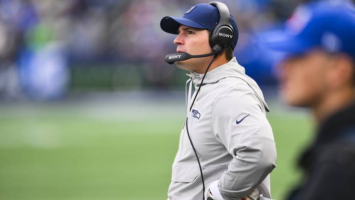 Seattle Seahawks head coach Mike MacDonald stands on the sideline. Seattle Seahawks head coach Mike MacDonald stands on the sideline.