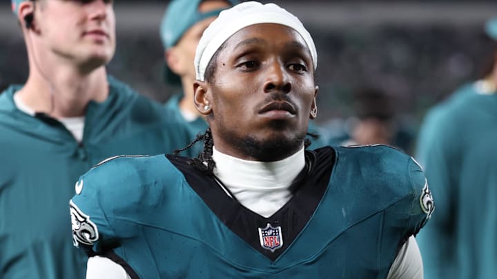 Sep 4, 2025; Philadelphia, Pennsylvania, USA; Philadelphia Eagles cornerback Adoree' Jackson (8) against the Dallas Cowboys at Lincoln Financial Field. Sep 4, 2025; Philadelphia, Pennsylvania, USA; Philadelphia Eagles cornerback Adoree' Jackson (8) against the Dallas Cowboys at Lincoln Financial Field.