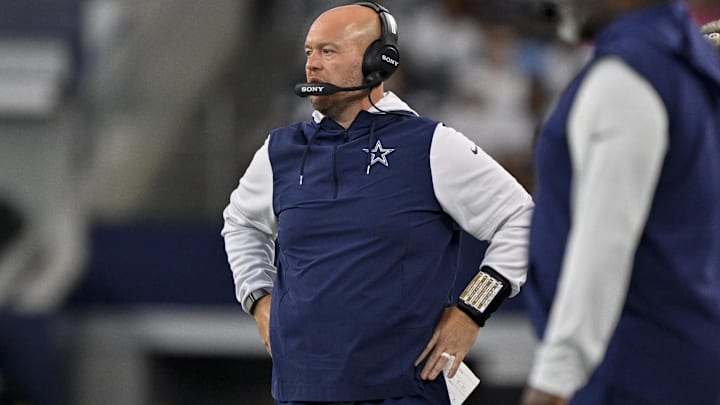 Dallas Cowboys defensive line coach Aaron Whitecotton during the game between the Cowboys and the Baltimore Ravens.