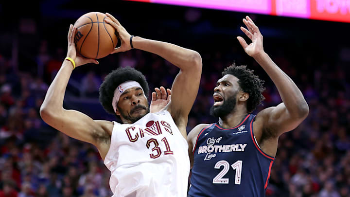Jarrett Allen, Cleveland Cavaliers and Joel Embiid, Philadelphia 76ers