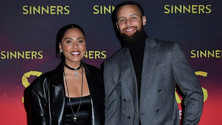 Ayesha Curry and Stephen Curry attend a special screening of Sinners at the Grand Lake Theatre.