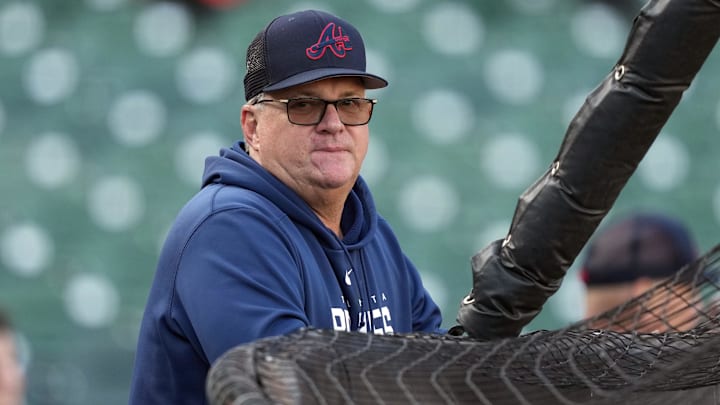 Atlanta Braves hitting coach Kevin Seitzer is pictured before a game against the San Francisco Giants on Aug. 25, 2023, at Oracle Park.