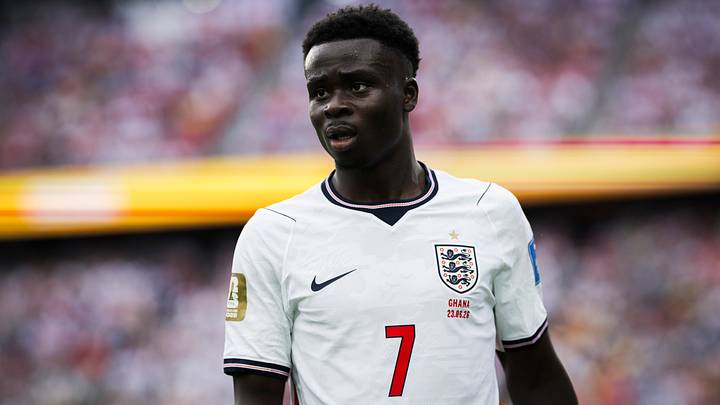 Bukayo Saka of England looks on during the FIFA World Cup