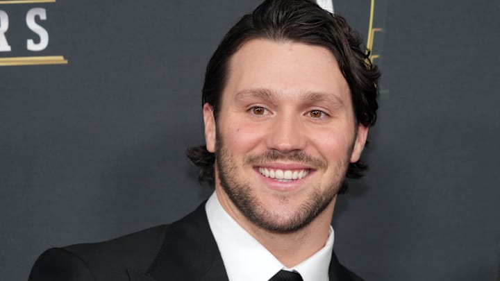 Josh Allen on the red carpet before Super Bowl LIX NFL Honors at Saenger Theatre. 
