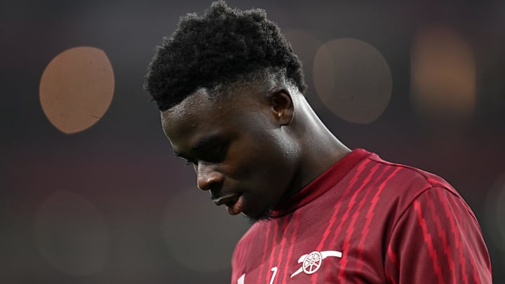 Bukayo Saka limped out of Arsenal’s warm-up.