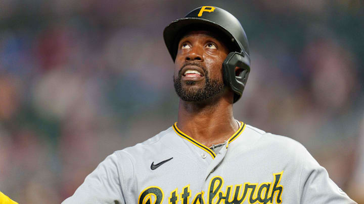Aug 19, 2023; Minneapolis, Minnesota, USA; Pittsburgh Pirates designated hitter Andrew McCutchen