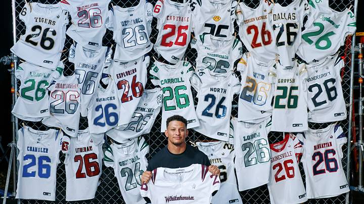 Patrick Mahomes and adidas unveiled new Gladiator uniforms. Patrick Mahomes and adidas unveiled new Gladiator uniforms.
