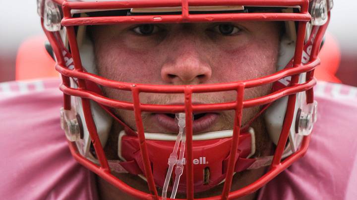 Chamberlain lineman Nash Hutmacher (72) runs drills before the game against Winner at home on Friday, Oct. 4, 2019.

Chamberlainvswinner018