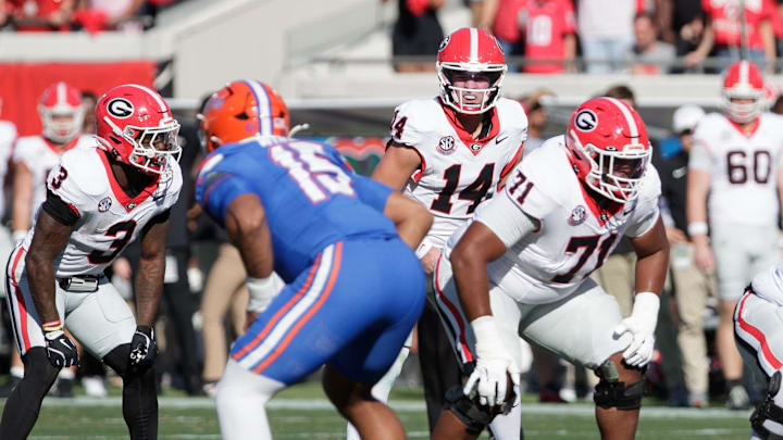 Gunner Stockton, Georgia Bulldogs, Florida Gators. (Mandatory Credit: Travis Register-Imagn Images)